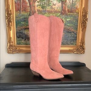 Jeffrey  Campbell Pink Heeled Boots with Suede Texture